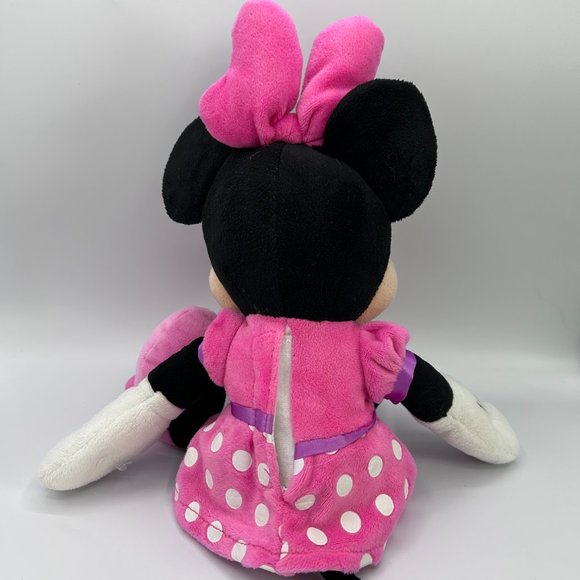 Disney Minnie Mouse Plush 12+" Pink Polka Dots Stuffed Toy TALKS & SINGS - Picture 5 of 10
